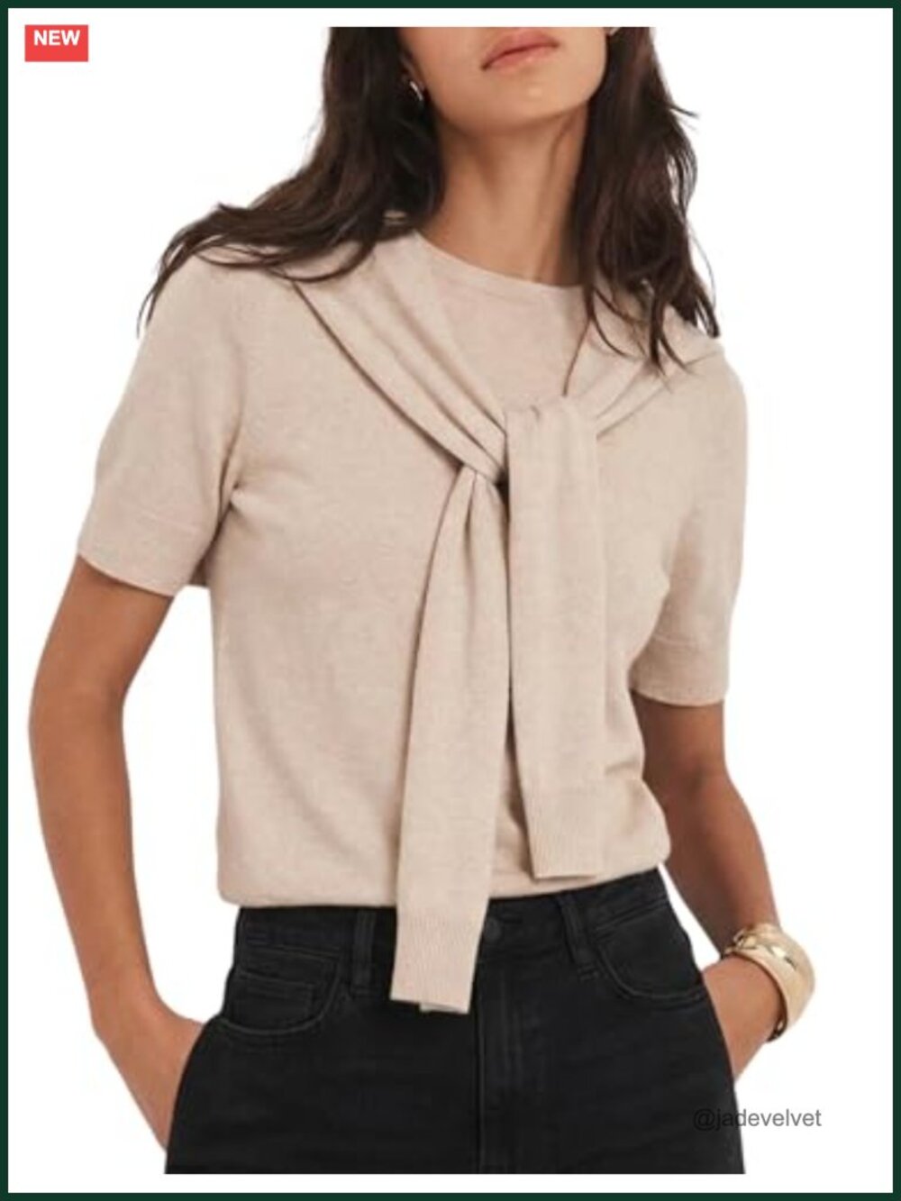 Womens Knit Shawl Top Pullover Short Sleeve Casual Sweater Tee
